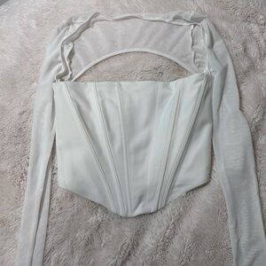 White Long Sleeve Corset
